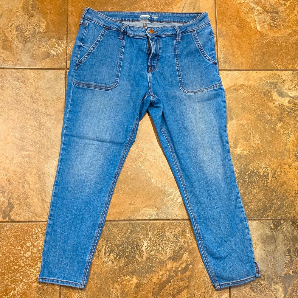 Old Navy Girls Blue Skinny Jeans Size 14 26" Inseam Medium Wash #197